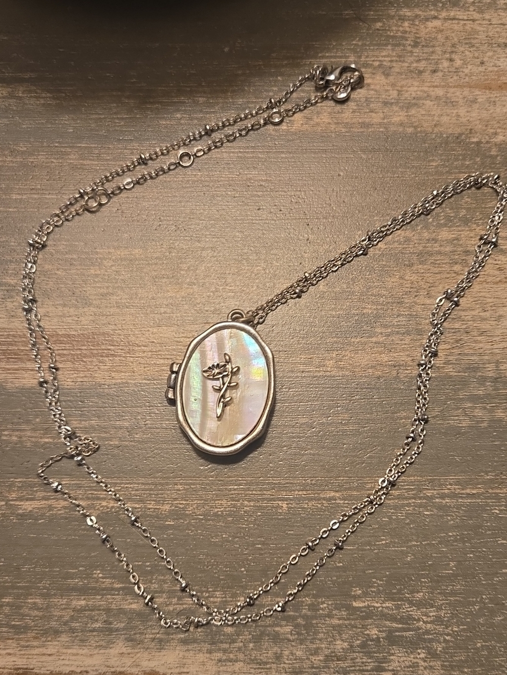 J. Jill Silver Mother-of-Pearl Compassion Locket Necklace